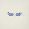 Miu Miu Eyewear Irregular-frame Sunglasses In Indigo Lenses
