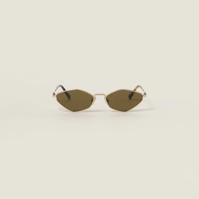 Miu Miu Miu Regard Sunglasses In Loden Green Lenses