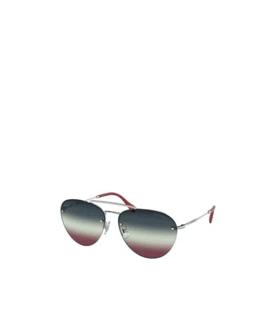 Miu Miu Logo Sunglasses In Multicolor