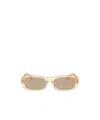 Miu Miu Logo-lettering Square-frame Sunglasses In Nude