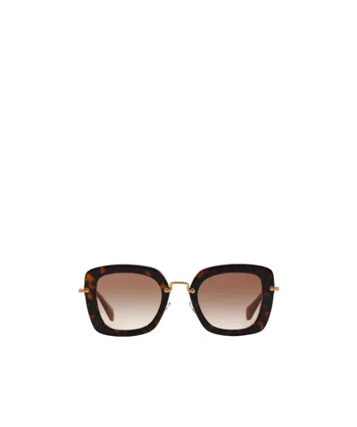 Miu Miu Logo Sunglasses In Nude