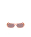 Miu Miu Womens Pink Mu 08zs Oval-frame Acetate Sunglasses In Nude