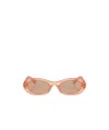 Miu Miu Womens Pink Mu 06zs Oval-frame Acetate Sunglasses In Nude