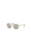 Miu Miu Logo Metal Round Sunglasses In Nude