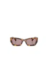Miu Miu Logo-lettering Sunglasses In Nude
