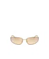 Miu Miu Womens Gold Mu A50s Oval-frame Metal Sunglasses In Nude
