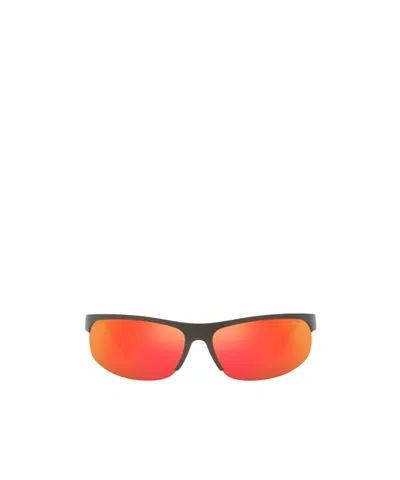 Miu Miu Logo Sunglasses In Orange