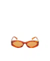 Miu Miu Logo Sunglasses In Orange