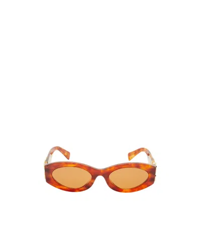 Miu Miu Logo Sunglasses In Multi