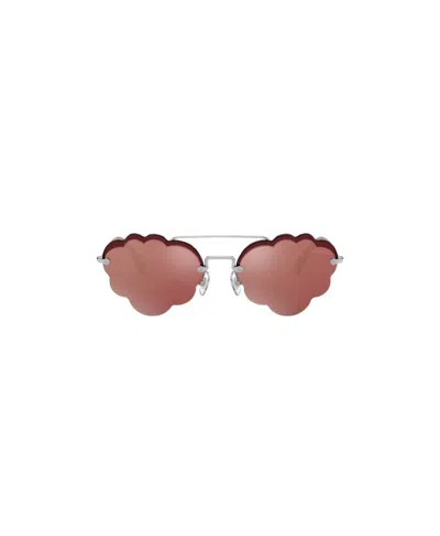 Miu Miu Logo Sunglasses In Pink