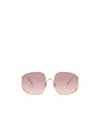 Miu Miu Mu A57s 57mm Gradient Square Sunglasses In Gold