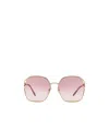 Miu Miu Mu 52ws Gold Sunglasses In Pink