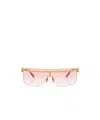 Miu Miu Womens Gold Mu 50zs Irregular-frame Metal Sunglasses In Pink