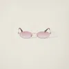 Miu Miu Womens Gold Mu A54s Oval-frame Metal Sunglasses In Pink
