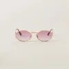 Miu Miu Womens Gold Mu 52ys Round-frame Tinted-lens Metal Sunglasses In Pink Beg Shaded Lenses