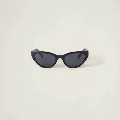 Miu Miu Logo Sunglasses In Black