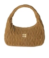 Miu Miu Wander Extra-large Matelassé Suede Bag In Brown