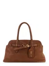 Miu Miu Logo Tote Bag In Brown