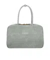 Miu Miu Logo Tote Bag In Gray