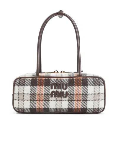 Miu Miu Logo Tote Bag In White