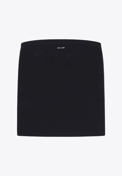 Miu Miu Logo Tube Top In Black