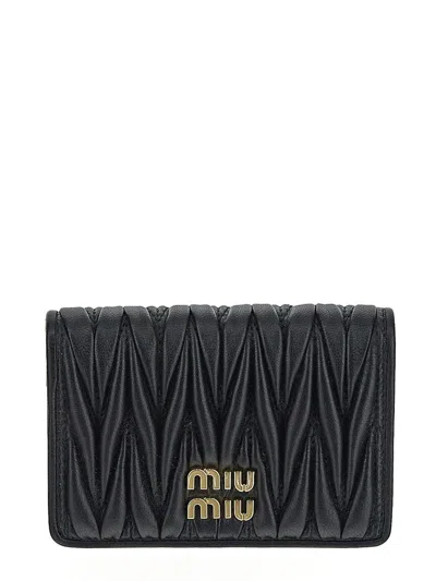 Miu Miu Logo Wallet In Black