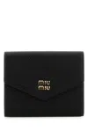 Miu Miu Logo Wallet In Black