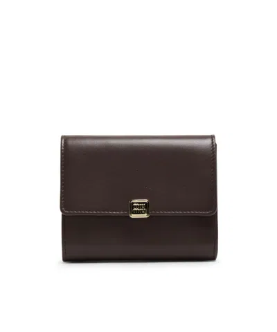 Miu Miu Logo Wallet In Black