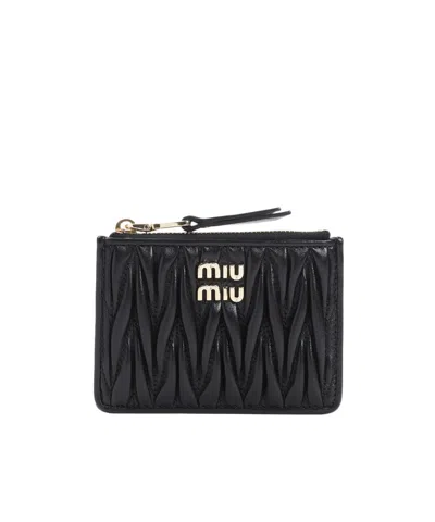 Miu Miu Black Lamb Leather Card Holder