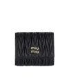Miu Miu Logo Wallet In Black