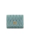 Miu Miu Logo Wallet In Blue