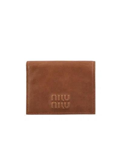 Miu Miu Logo Wallet In White