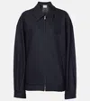 Miu Miu Wool Blend Pinstripe Jacket In Blue