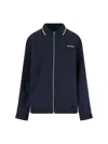 Miu Miu Logo Zip Blouson In Blue