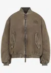 Miu Miu Long-sleeved Casual Jacket In Brown