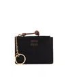 Miu Miu Logo Zipper Clip In Black