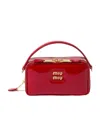 Miu Miu Logo Zipper Shoulder Bag In Red