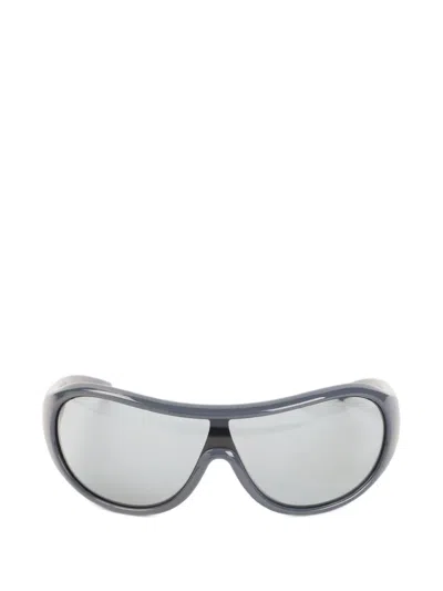 Miu Miu Logo-debossed Sunglasses In Gray