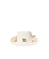 Miu Miu Logo-detail Hat In Pattern