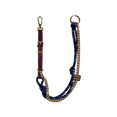 Miu Miu Logo-detail Keyring In Multi