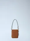 Miu Miu Logo-embossed Chain-strap Wallet In Brown