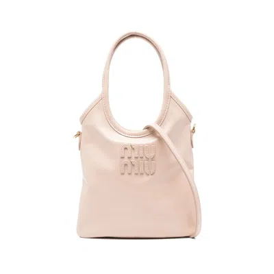 Miu Miu Logo-embossed Tote Bag In Pink
