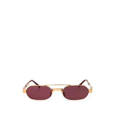 Miu Miu Logo-plaque Geometric-frame Sunglasses In Burgundy