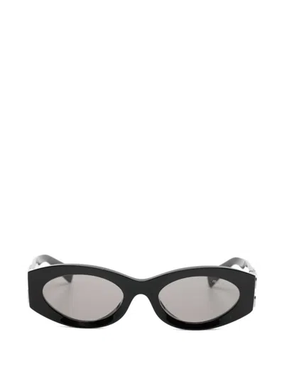 Miu Miu Logo-plaque Sunglasses In Black
