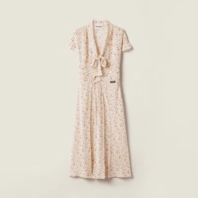 MIU MIU LONG CRÊPE DE CHINE DRESS