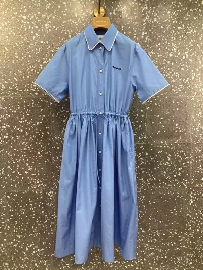 Miu Miu Long Dress In Blue