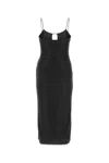 Miu Miu Rhinestone-embellished Silk Crepe Midi Dress In Black