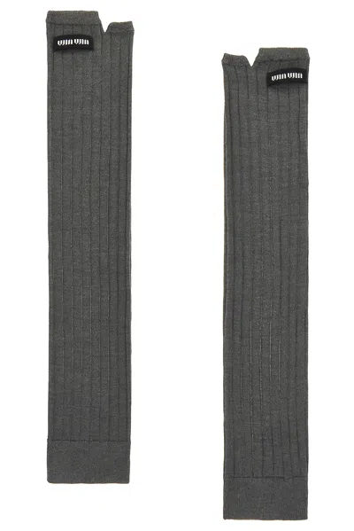 Miu Miu Long Gloves In Ardesia
