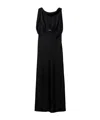 Miu Miu Envers Satin Sleeveless Ankle-length Dress In Black