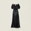 Miu Miu Long Satin Dress In Black